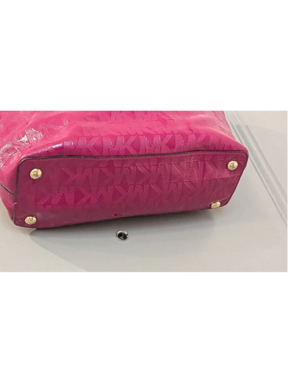 Michael Kors Fuchsia Patent Leather Tote Bag One Size